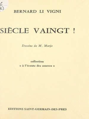 cover image of Siècle vaingt !